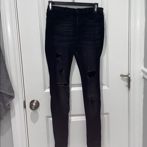 black high rise super skinny jeans